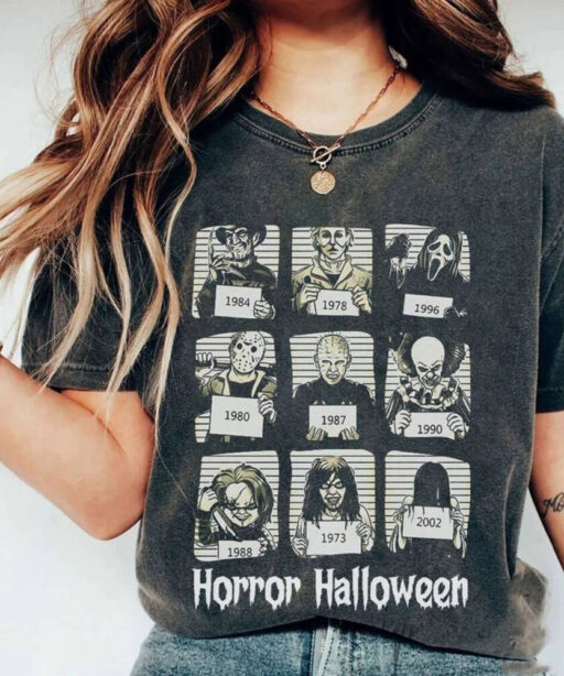 Vintage Horror Characters Shirt, Horror Movie, 13th Of friday, Horror Movie Killers, Horror Character Killers, scary horror, Horror friends