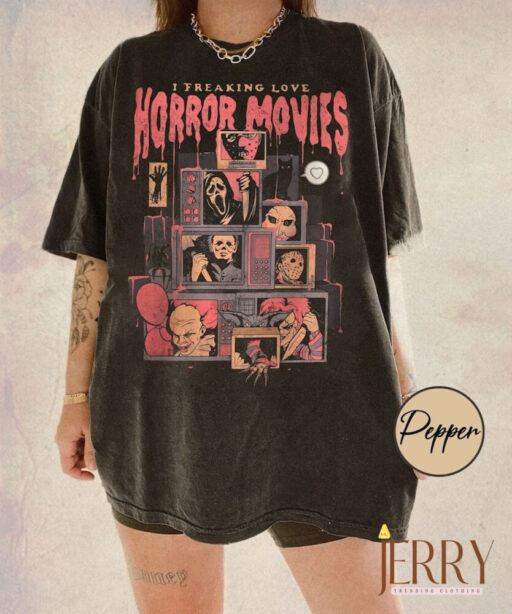 Vintage Horror Movies Comfort Colors Shirt, Halloween Horror Nights Shirt, 90s Halloween Movies, Halloween Horror Nights, Chucky Shirt