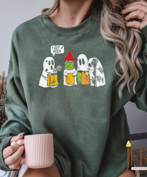 Vintage I Got a Rock Halloween Sweatshirt, Cute Fall Sweatshirt, Women Ghost Sweatshirt, Funny Ghost Sweatshirt, Halloween Ghost Sweatshirt