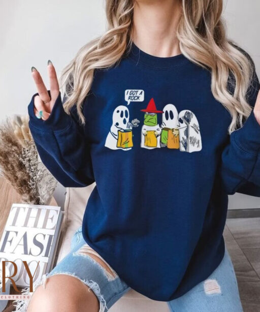 Vintage I Got a Rock Halloween Sweatshirt, Cute Fall Sweatshirt, Women Ghost Sweatshirt, Funny Ghost Sweatshirt, Halloween Ghost Sweatshirt