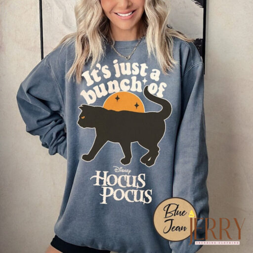 Vintage It's Just A Bunch of Hocus Pocus Comfort Color Sweatshirt, Halloween Disney Hocus Pocus Sweatshirt, Sanderson Sisters Sweatshirt