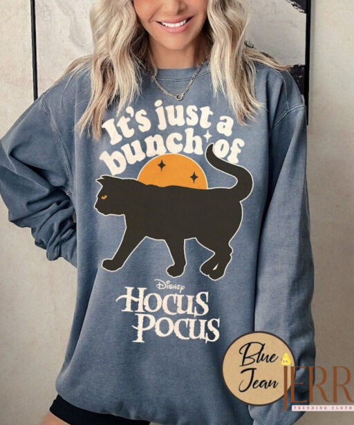 Vintage It's Just A Bunch of Hocus Pocus Comfort Color Sweatshirt, Halloween Disney Hocus Pocus Sweatshirt, Sanderson Sisters Sweatshirt