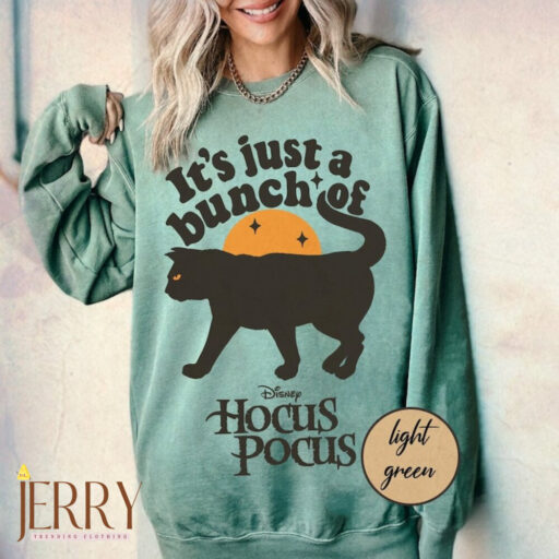 Vintage It's Just A Bunch of Hocus Pocus Comfort Color Sweatshirt, Halloween Disney Hocus Pocus Sweatshirt, Sanderson Sisters Sweatshirt