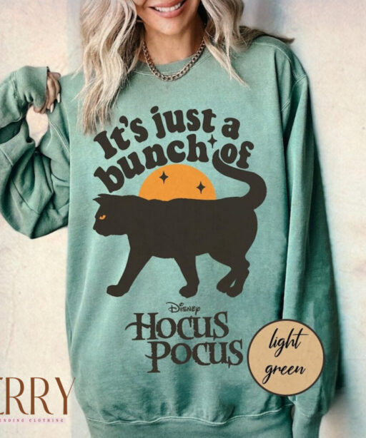 Vintage It's Just A Bunch of Hocus Pocus Comfort Color Sweatshirt, Halloween Disney Hocus Pocus Sweatshirt, Sanderson Sisters Sweatshirt