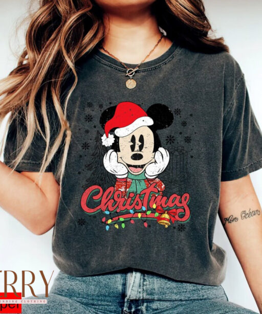 Vintage Mickey Minnie Christmas Shirt, Disney Christmas Friends Shirt, Disneyland Shirt, Mickey Ears Christmas shirt, Magic Kingdom shirt
