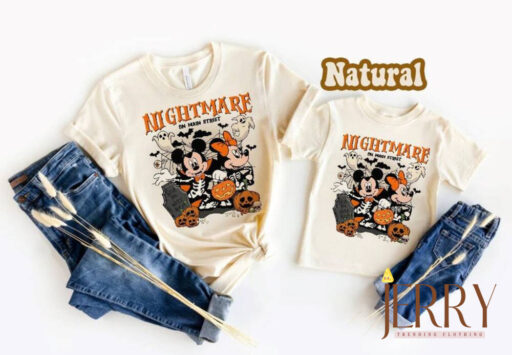 Vintage Mickey Minnie Nightmare on Mainstreet Shirt, Spooky Season Trick or Treat, Disneyland Halloween, Disney Halloween Pumpkin