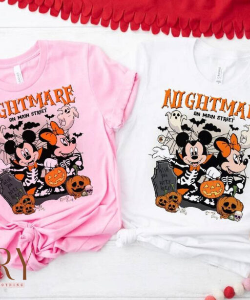 Vintage Mickey Minnie Nightmare on Mainstreet Shirt, Spooky Season Trick or Treat, Disneyland Halloween, Disney Halloween Pumpkin