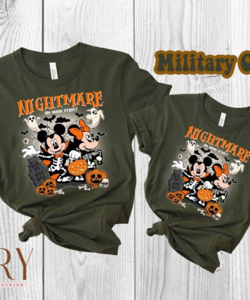 Vintage Mickey Minnie Nightmare on Mainstreet Shirt, Spooky Season Trick or Treat, Disneyland Halloween, Disney Halloween Pumpkin