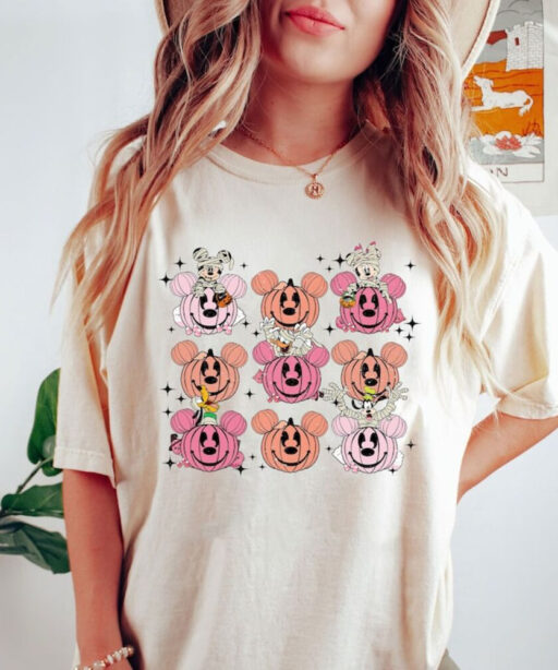 Vintage Mickey and Friends Halloween Shirt, Disney Pumpkins Shirt, Cute Fall Shirt,Disney Skeleton Halloween Shirt,Mickey Minnie and Friends