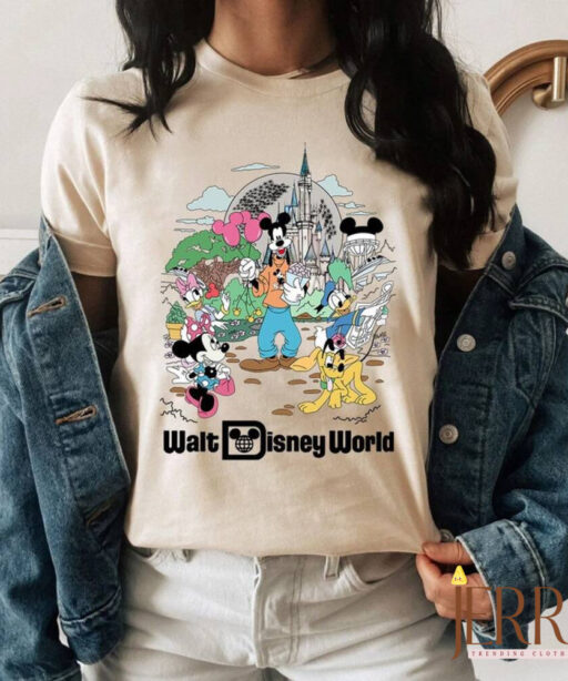 Vintage Retro Disney World Shirt, Mickey Minnie Chip Dale Pooh Toddler Shirt, Mickey Retro shirt, Vintage Disney Family Shirt