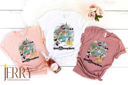 Vintage Retro Disney World Shirt, Mickey Minnie Chip Dale Pooh Toddler Shirt, Mickey Retro shirt, Vintage Disney Family Shirt