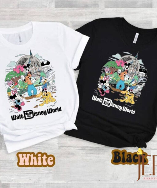 Vintage Retro Disney World Shirt, Mickey Minnie Chip Dale Pooh Toddler Shirt, Mickey Retro shirt, Vintage Disney Family Shirt