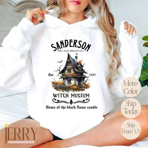 Vintage Sanderson Witch Museum Sweatshirt, Sanderson Sisters Sweatshirt, Black Flame Candle Sweatshirt, Halloween Women Sweatshirt