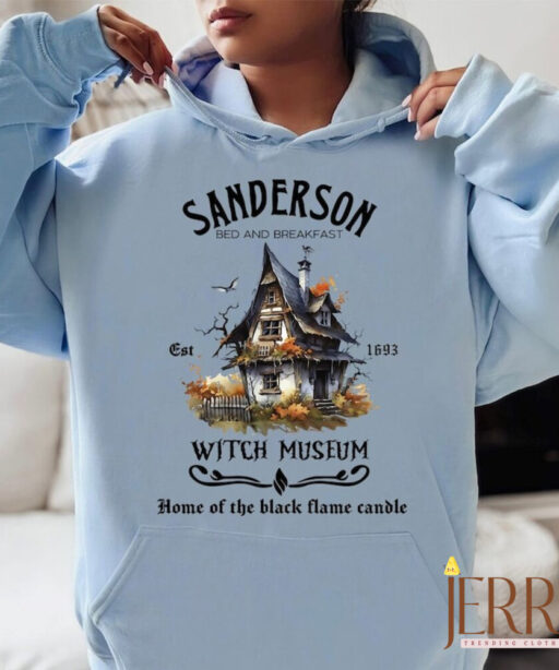 Vintage Sanderson Witch Museum Sweatshirt, Sanderson Sisters Sweatshirt, Black Flame Candle Sweatshirt, Halloween Women Sweatshirt