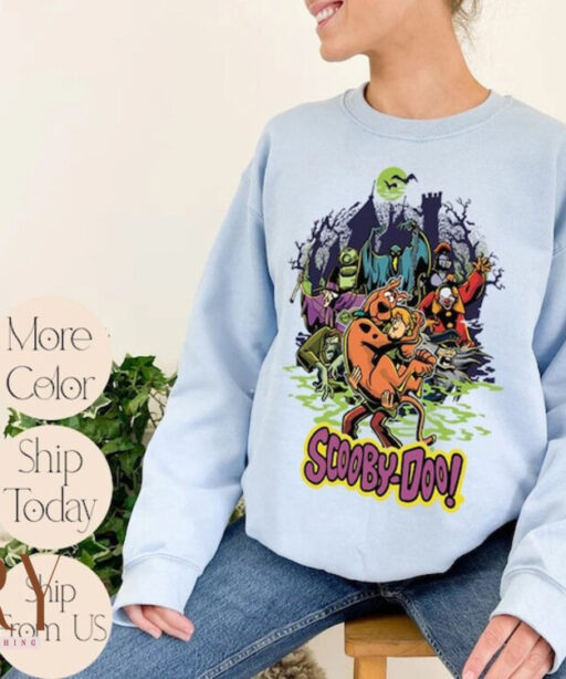 Vintage Scooby Doo Sweatshirt, Halloween Sweatshirt, Scooby Doo Halloween Sweatshirt, Horror Movie Sweatshirt, Halloween Party Sweatshirt