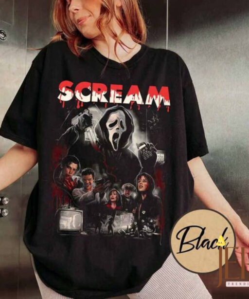 Vintage Scream Halloween Comfort T-Shirt, Horror Movie Tee, Scream Merch, Scream Horror Movie Shirt, Scream Ghostface Shirts