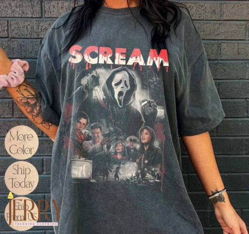 Vintage Scream Halloween Comfort T-Shirt, Horror Movie Tee, Scream Merch, Scream Horror Movie Shirt, Scream Ghostface Shirts