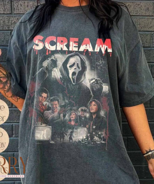 Vintage Scream Halloween Comfort T-Shirt, Horror Movie Tee, Scream Merch, Scream Horror Movie Shirt, Scream Ghostface Shirts