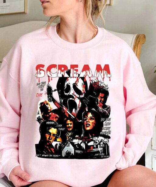 Vintage Scream Movie Sweatshirt, Horror Ghost Face Comfort Color Shirt, Watch Scary Movies 90s Halloween Sweatshirt, Disney Halloween Shirt