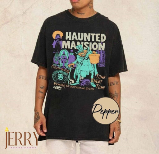 Vintage The Haunted Mansion Comfort Shirt, Hitchhiking Ghosts Madame Leota Tee, Disneyland Halloween T-shirt, Mickey's Not So Scary Party