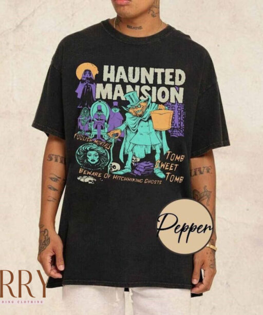 Vintage The Haunted Mansion Comfort Shirt, Hitchhiking Ghosts Madame Leota Tee, Disneyland Halloween T-shirt, Mickey's Not So Scary Party