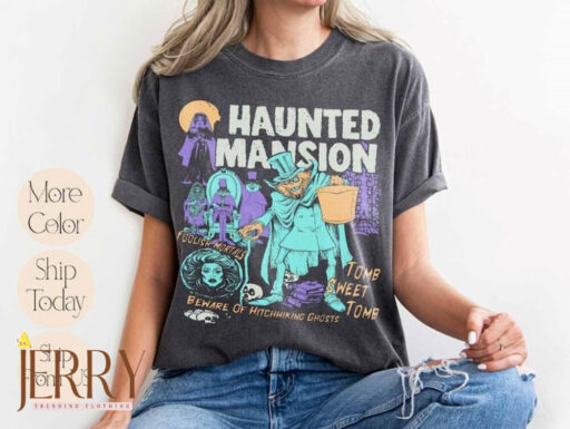 Vintage The Haunted Mansion Comfort Shirt, Hitchhiking Ghosts Madame Leota Tee, Disneyland Halloween T-shirt, Mickey's Not So Scary Party