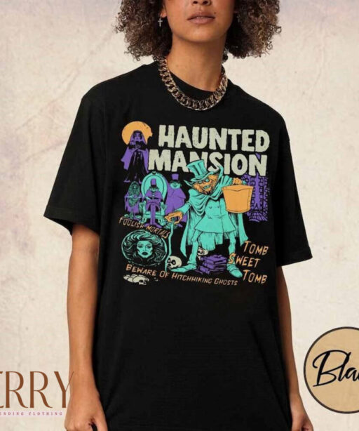 Vintage The Haunted Mansion Comfort Shirt, Hitchhiking Ghosts Madame Leota Tee, Disneyland Halloween T-shirt, Mickey's Not So Scary Party