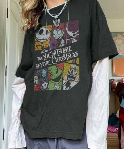 Vintage The Nightmare Before Christmas shirt, Jack and Sally Oogie Boogie Lock Shock Barrel shirt, Disney halloween shirt