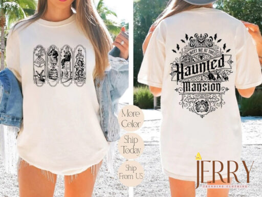 Vintage Two-Sided Haunted Mansion Unisex Shirt, Retro The Haunted Mansion Stretching Room Shirt, Foolish Mortals Shirt, Matching Family Tee