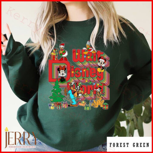 Vintage Walt Disney World Christmas Sweatshirt, Mickey and Friends Christmas Sweatshirt, Disney Family Christmas Shirt, Disney Holiday Shirt