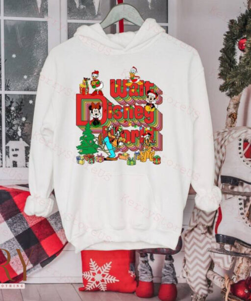 Vintage Walt Disney World Christmas Sweatshirt, Mickey and Friends Christmas Sweatshirt, Disney Family Christmas Shirt, Disney Holiday Shirt