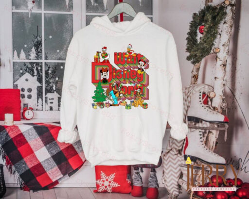 Vintage Walt Disney World Christmas Sweatshirt, Mickey and Friends Christmas Sweatshirt, Disney Family Christmas Shirt, Disney Holiday Shirt