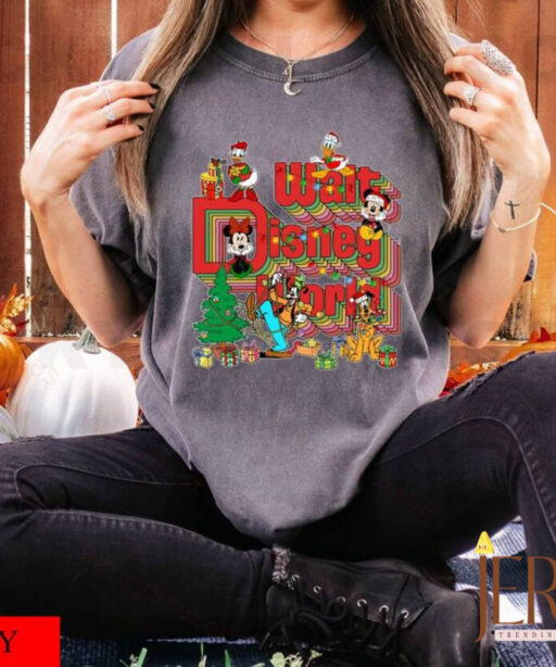 Vintage Walt Disney World Christmas Sweatshirt, Mickey and Friends Christmas Sweatshirt, Disney Family Christmas Shirt, Disney Holiday Shirt