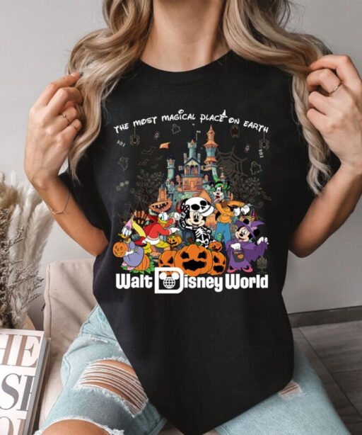 Vintage Walt Disney World Halloween Shirt, Disneyworld Halloween Shirt, Mickey And Friends Halloween Shirt, Disney Family Matching Shirt