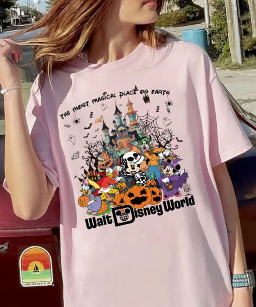 Vintage Walt Disney World Halloween Shirt, Disneyworld Halloween Shirt, Mickey And Friends Halloween Shirt, Disney Family Matching Shirt