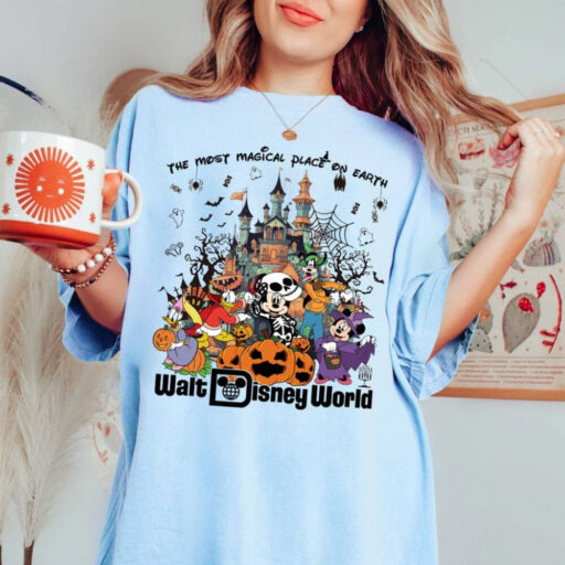 Vintage Walt Disney World Halloween Shirt, Disneyworld Halloween Shirt, Mickey And Friends Halloween Shirt, Disney Family Matching Shirt