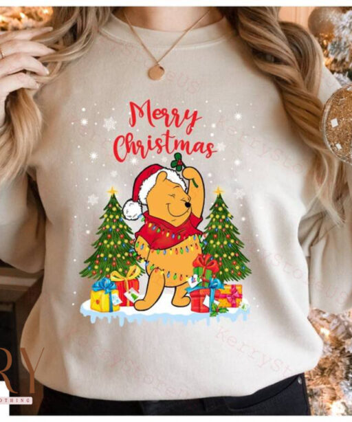 Vintage Winnie The Pooh Christmas Shirt, Retro The Pooh and Friends Christmas Tree Shirt, Vintage Disney Christmas Shirt, Disneyland Shirt