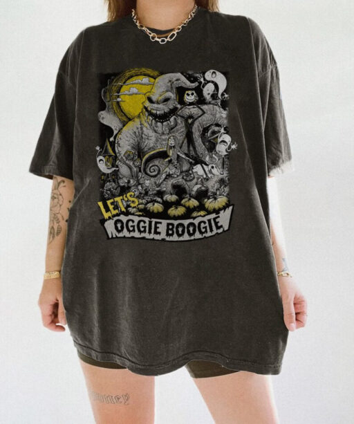 Vintage retro Let's Oogie Boogie shirt, Oogie Boogie Man shirt, Disneyland Halloween party 2023 shirt, The Nightmare Before, Jack and Sally