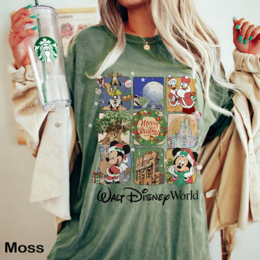 Walt Disney World Christmas Comfort Colors Shirt, Mickey Christmas Shirt, Xmas Shirt, Disneyland Christmas Shirt, Mickey Minnie Christmas