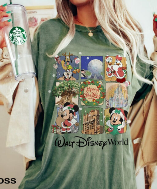 Walt Disney World Christmas Comfort Colors Shirt, Mickey Christmas Shirt, Xmas Shirt, Disneyland Christmas Shirt, Mickey Minnie Christmas