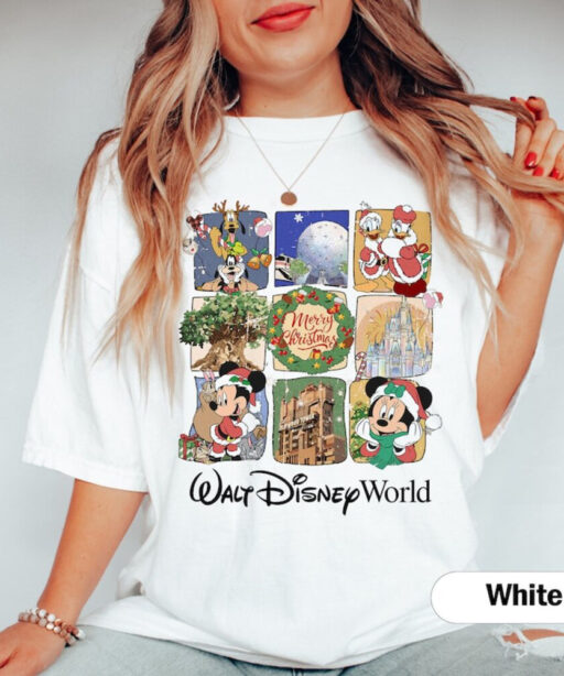 Walt Disney World Christmas Comfort Colors Shirt, Mickey Christmas Shirt, Xmas Shirt, Disneyland Christmas Shirt, Mickey Minnie Christmas