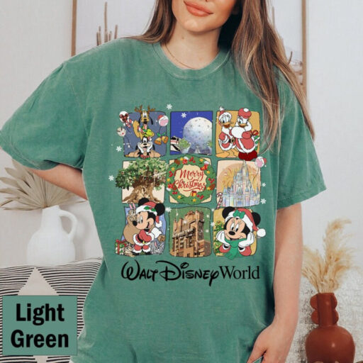 Walt Disney World Christmas Comfort Colors Shirt, Mickey Christmas Shirt, Xmas Shirt, Disneyland Christmas Shirt, Mickey Minnie Christmas