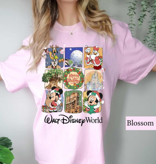 Walt Disney World Christmas Comfort Colors Shirt, Mickey Christmas Shirt, Xmas Shirt, Disneyland Christmas Shirt, Mickey Minnie Christmas