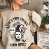 What's your favorite scary movie shirt, Horror character shirt, scary movie, Horror Movie, scream, ghostface, jason, Flowers horror movie