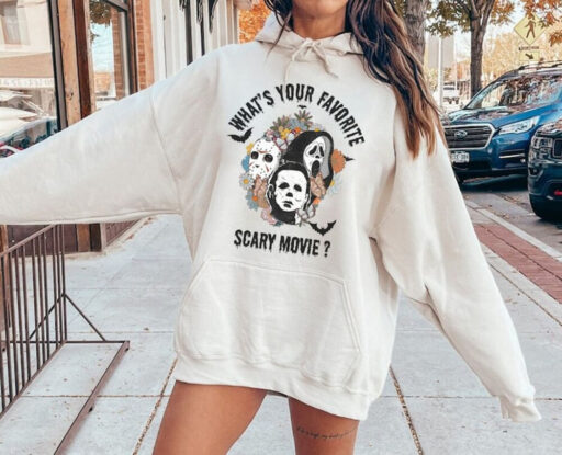 What's your favorite scary movie shirt, Horror character shirt, scary movie, Horror Movie, scream, ghostface, jason, Flowers horror movie