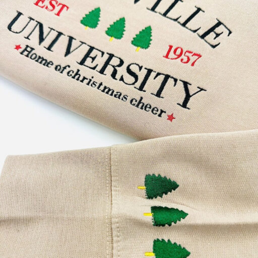 Whoville university christmas embroidered sweatshirt jumper, holiday sweatshirt,Christmas Crewneck, Christmas Jumper, Christmas Hoodie, xmas