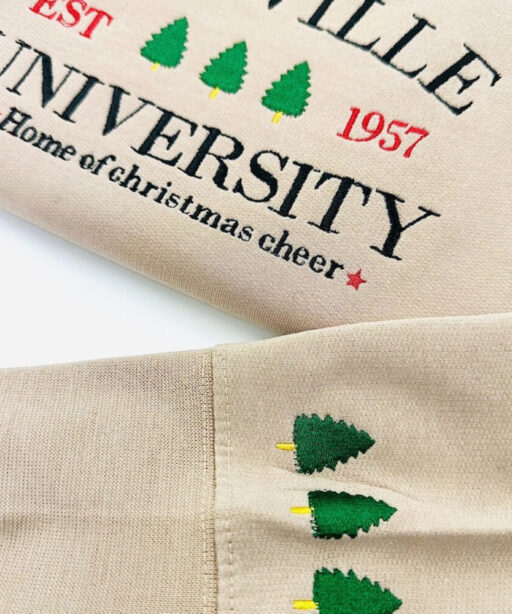 Whoville university christmas embroidered sweatshirt jumper, holiday sweatshirt,Christmas Crewneck, Christmas Jumper, Christmas Hoodie, xmas