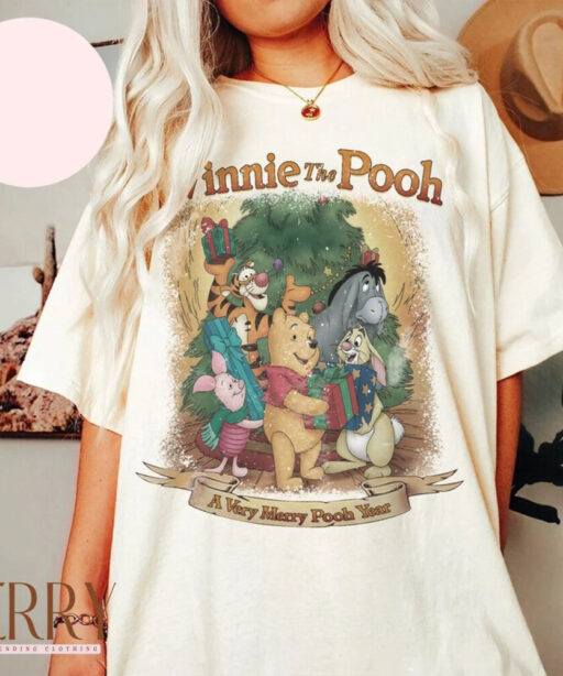 Winnie The Pooh Christmas shirt, The Pooh xmas, Disney Pooh and Friends Christmas Shirt, christmas trees, Winnie Pooh, Pooh Bear and Friends