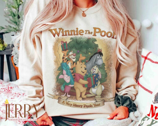 Winnie The Pooh Christmas shirt, The Pooh xmas, Disney Pooh and Friends Christmas Shirt, christmas trees, Winnie Pooh, Pooh Bear and Friends