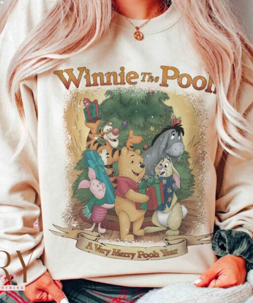 Winnie The Pooh Christmas shirt, The Pooh xmas, Disney Pooh and Friends Christmas Shirt, christmas trees, Winnie Pooh, Pooh Bear and Friends